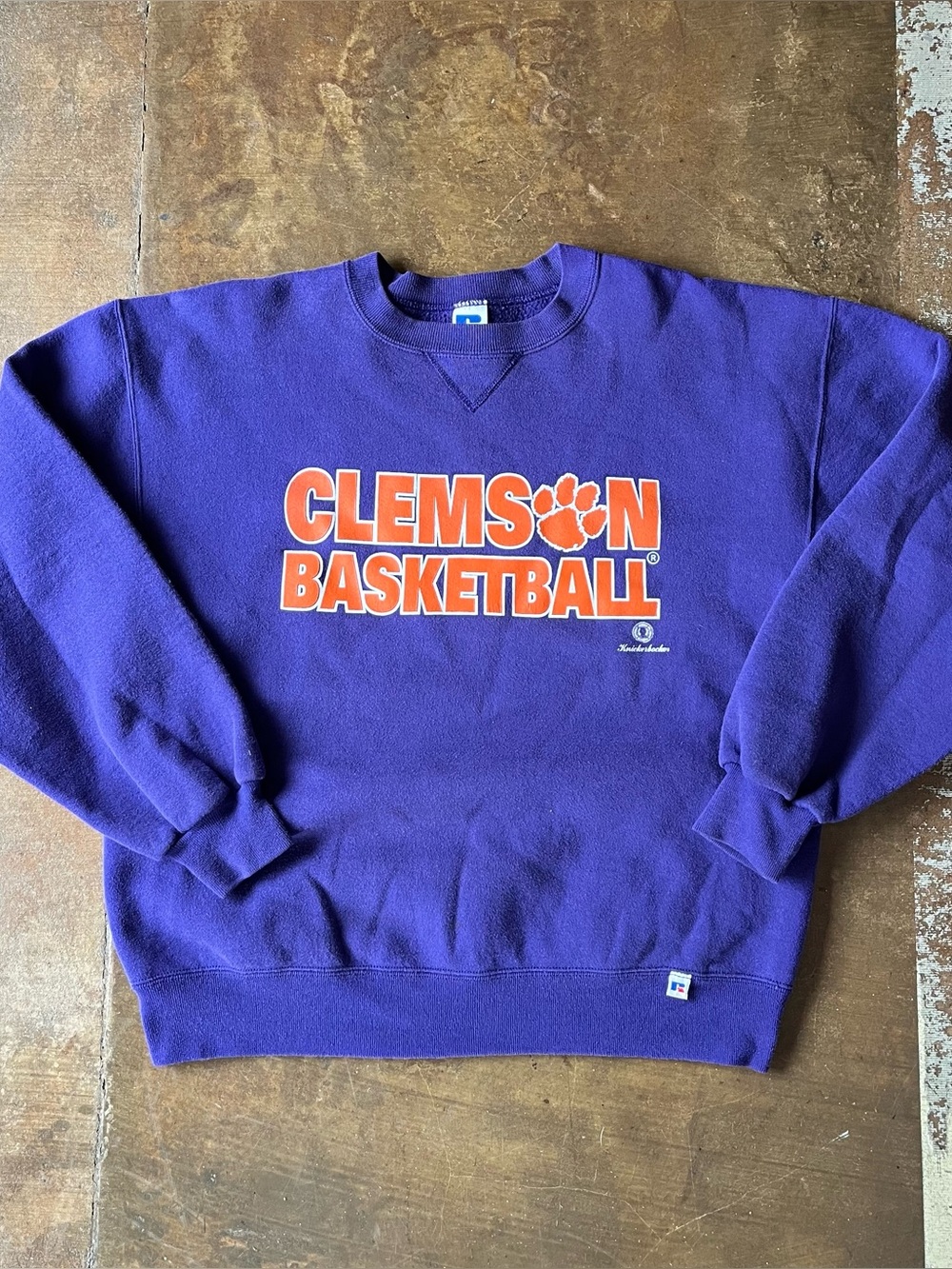 Vintage 90s Russell Clemson Tigers Basketball USA Made Knickerbockers Crewneck L